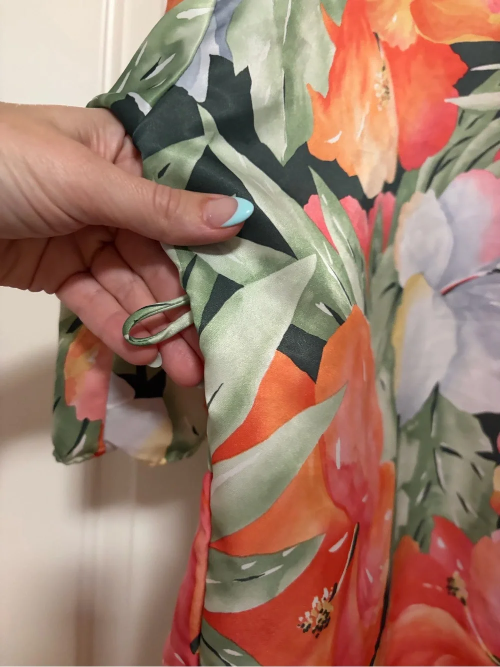 🌼🌸Vintage Old Money Floral Satin Kimono Robe🎀Made In The USA🌸🌼